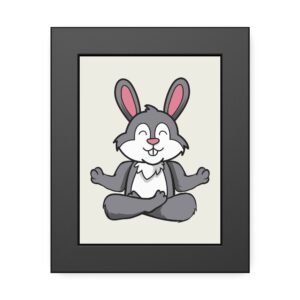Bunny Zen Framed Poster — Cute Meditating Rabbit Wall Art