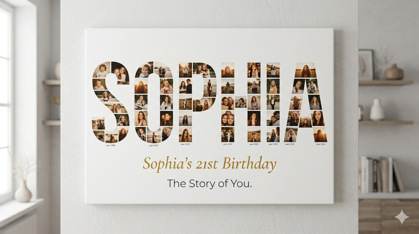 PC-002 Name Photo Collage Print