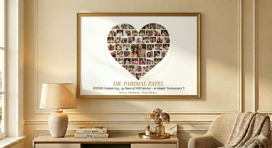 PC-001 Heart Photo Collage Canvas