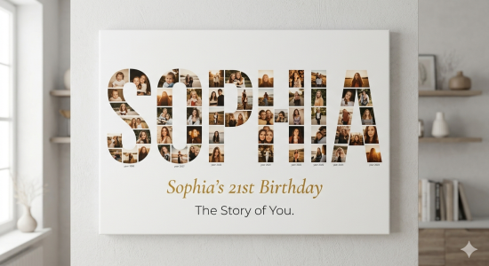 PC-002 Name Photo Collage Print